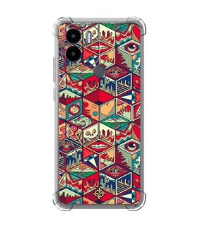 Funda Antigolpe [ Xiaomi Redmi A1 Plus ] Dibujo Auténtico [ Diseño Doodle Arte con Elementos Ornamentales ] Esquina Reforzada