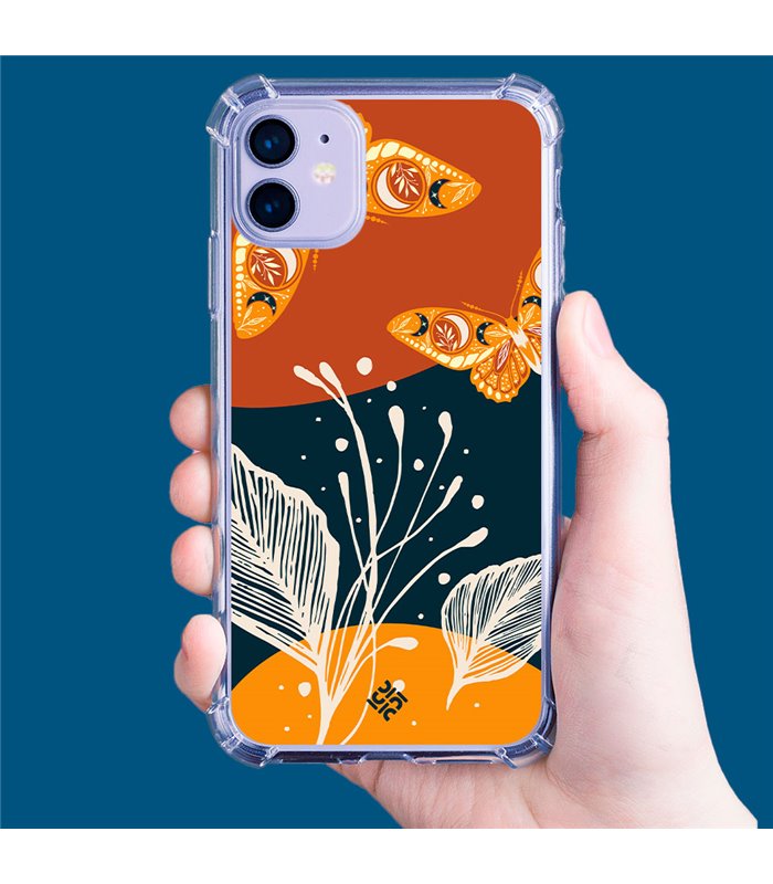 Funda Antigolpe [ Xiaomi Redmi A1 Plus ] Dibujo Auténtico [ Arte Contemporáneo - Hojas y Mariposas ] Esquina Reforzada 1.5