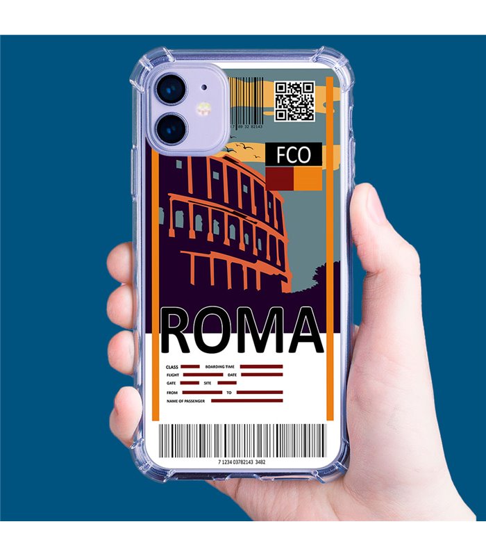 Funda Antigolpe [ Xiaomi Redmi A1 Plus ] Billete de Avión [ Roma ] Esquina Reforzada Silicona 1.5mm Transparente