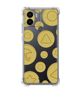 Funda Antigolpe [ Xiaomi Redmi A1 Plus ] Squid Game [Galletas Dalgona Candy] Esquina Reforzada Silicona 1.5mm Transparente