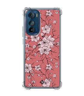 Funda Antigolpe [ Motorola Edge 30 ] Dibujo Botánico [ Flores sakura con patron japones ] Esquina Reforzada 1.5mm