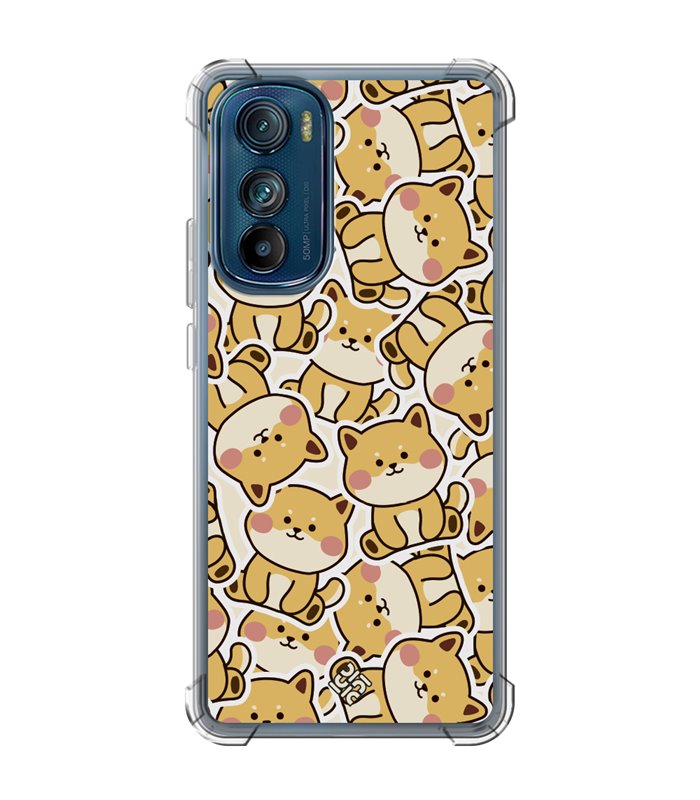 Funda Antigolpe [ Motorola Edge 30 ] Dibujo Cute [ Pegatinas Perrito Shiba ] Esquina Reforzada 1.5