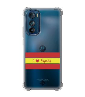 Funda Antigolpe [ Motorola Edge 30 ] Dibujo Auténtico [ I Love España ] Esquina Reforzada Silicona 1.5mm Transparente