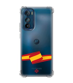 Funda Antigolpe [ Motorola Edge 30 ] Dibujo Auténtico [ Bandera España ] Esquina Reforzada Silicona 1.5mm Transparente