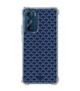 Funda Antigolpe [ Motorola Edge 30 ] Dibujo Japones [ Patron Abstracto Loto Azul ] Esquina Reforzada Silicona 1.5mm