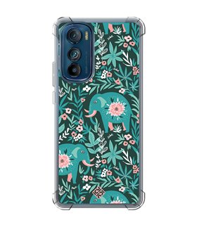 Funda Antigolpe [ Motorola Edge 30 ] Dibujo Mascotas [ Estampado Elefantes Florales ] Esquina Reforzada Silicona