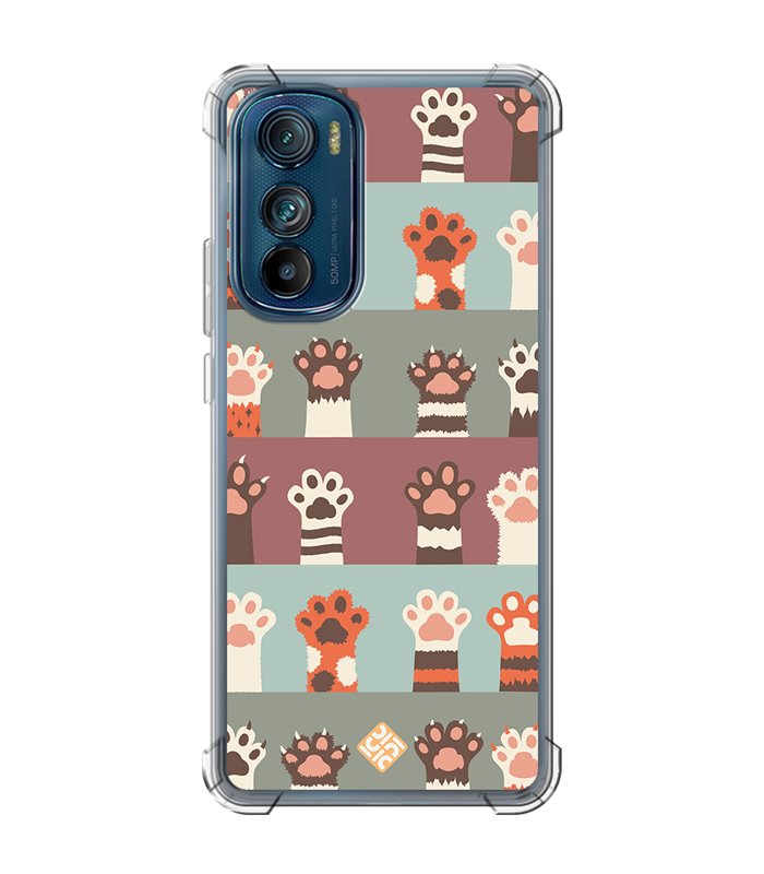 Funda Antigolpe [ Motorola Edge 30 ] Dibujo Mascotas [ Zarpas de Gatos ] Esquina Reforzada Silicona 1.5mm Transparente