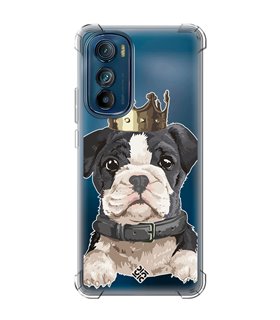 Funda Antigolpe [ Motorola Edge 30 ] Dibujo Mascotas [ Perrito King ] Esquina Reforzada Silicona 1.5mm Transparente