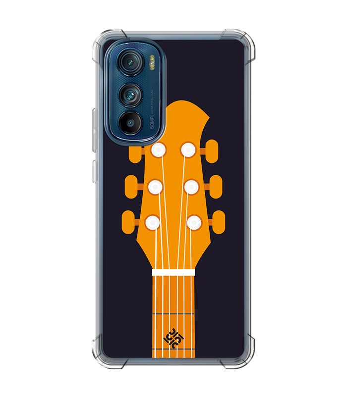 Funda Antigolpe [ Motorola Edge 30 ] Diseño Música [ Mástil y Pala de Guitarra ] Esquina Reforzada Silicona 1.5mm