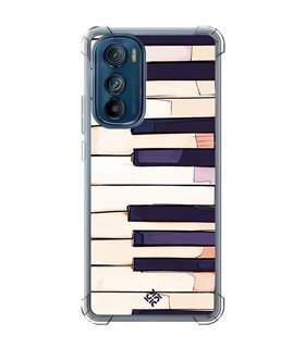 Funda Antigolpe [ Motorola Edge 30 ] Diseño Música [ Teclas de Piano ] Esquina Reforzada Silicona 1.5mm Transparente