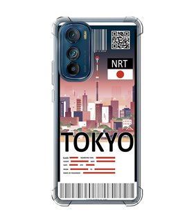 Funda Antigolpe [ Motorola Edge 30 ] Billete de Avión [ Tokio ] Esquina Reforzada Silicona 1.5mm Transparente