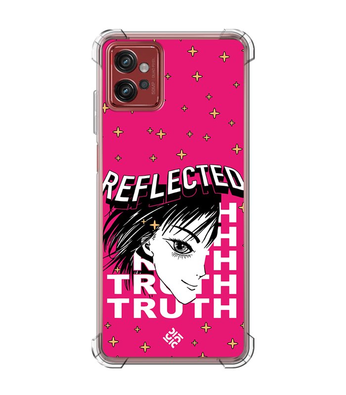 Funda Antigolpe [ Motorola Moto G32 ] Dibujos Frikis [ Chica Manga Reflected Truth ] Esquina Reforzada 1.5mm Transparente