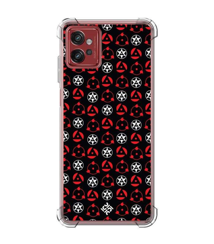 Funda Antigolpe [ Motorola Moto G32 ] Dibujos Frikis [ Ojos Sharingan ] Esquina Reforzada Silicona 1.5mm Transparente