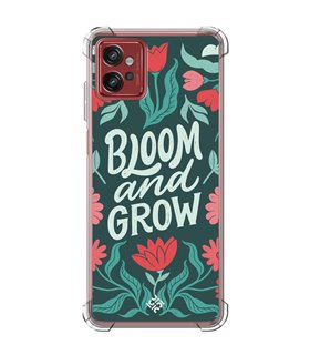 Funda Antigolpe [ Motorola Moto G32 ] Dibujo Frases Guays [ Flores Bloom and Grow ] Esquina Reforzada Silicona 1.5mm