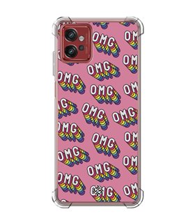 Funda Antigolpe [ Motorola Moto G32 ] Dibujo Frases Guays [ OMG ] Esquina Reforzada Silicona 1.5mm Transparente