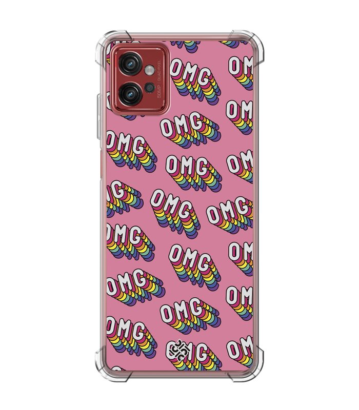 Funda Antigolpe [ Motorola Moto G32 ] Dibujo Frases Guays [ OMG ] Esquina Reforzada Silicona 1.5mm Transparente