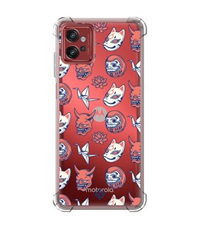 Funda Antigolpe [ Motorola Moto G32 ] Dibujo Japones [ Daruma, Máscara Kitsune y Hannya Japon ] Esquina Reforzada 1.5mm