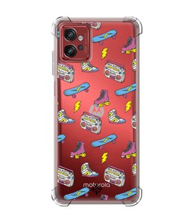 Funda Antigolpe [ Motorola Moto G32 ] Dibujo Tendencias [ Skate Patines Años 90 ] Esquina Reforzada Silicona 1.5mm 