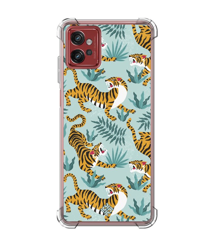 Funda Antigolpe [ Motorola Moto G32 ] Dibujo Tendencias [ Estampado de Tigres ] Esquina Reforzada Silicona 1.5mm 