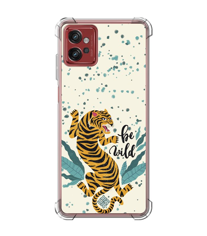 Funda Antigolpe [ Motorola Moto G32 ] Dibujo Tendencias [ Tigre - Be Wild ] Esquina Reforzada Silicona 1.5mm