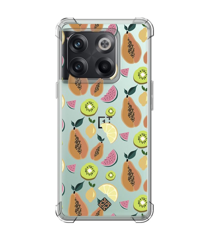 Funda Antigolpe [ OnePlus 10T ] Dibujo Auténtico [ Frutas- Papaya, Sandía, Kiwis y Limones ] Esquina Reforzada 