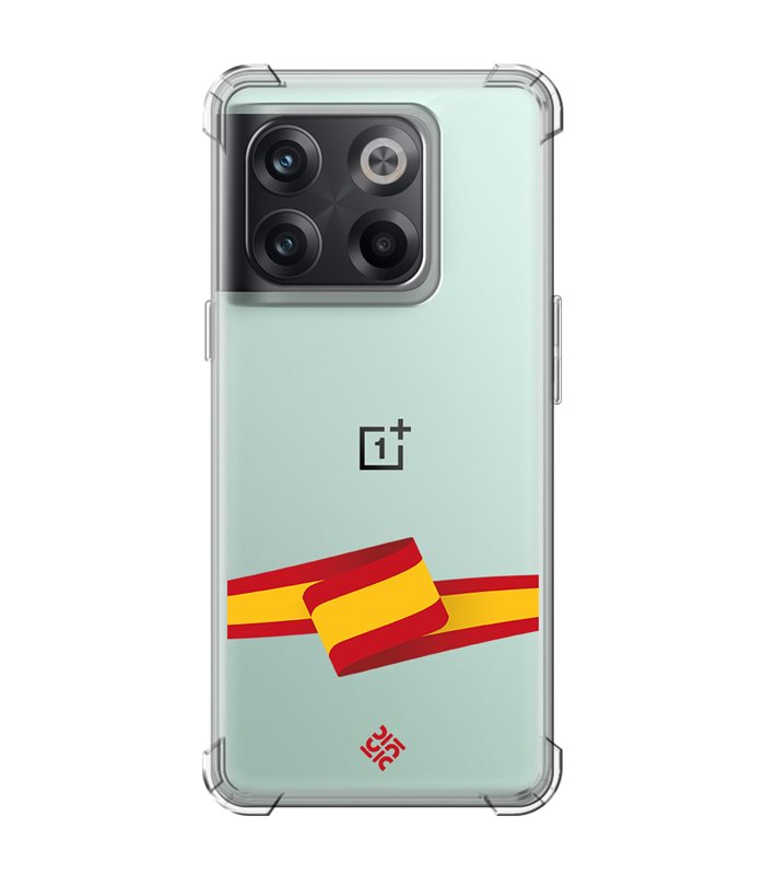 Funda Antigolpe [ OnePlus 10T ] Dibujo Auténtico [ Bandera España ] Esquina Reforzada Silicona 1.5mm Transparente