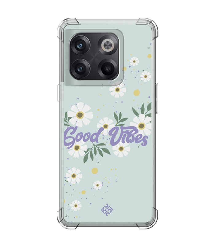 Funda Antigolpe [ OnePlus 10T ] Dibujo Frases Guays [ Margaritas Good Vibes ] Esquina Reforzada Silicona 1.5mm