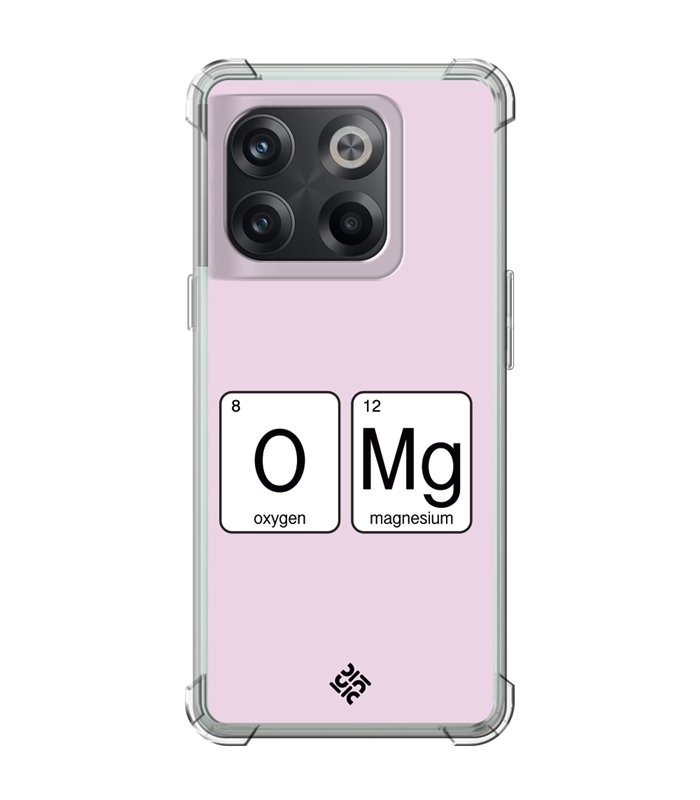 Funda Antigolpe [ OnePlus 10T ] Dibujo Frases Guays [ Oxigeno + Magnesio - OMG ] Esquina Reforzada 1.5 Transparente