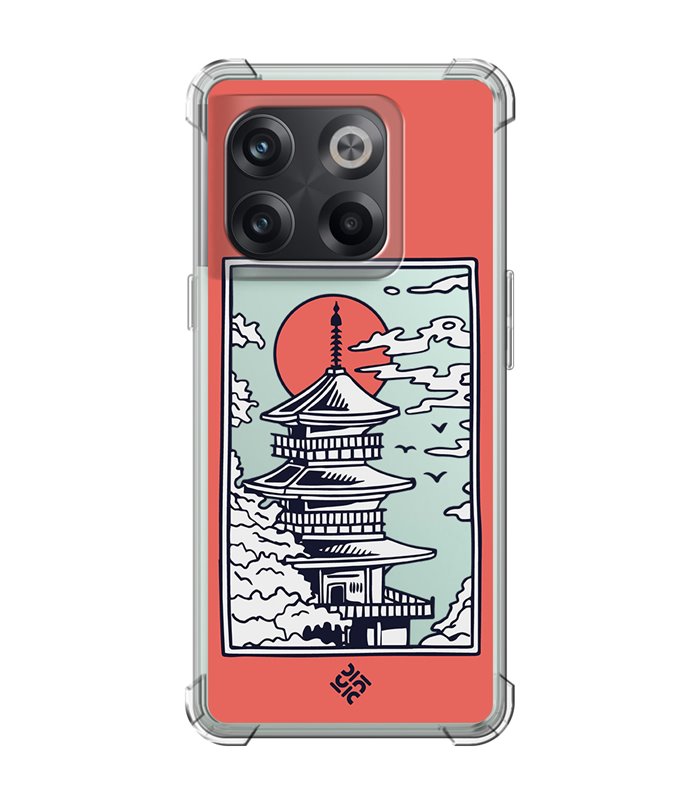 Funda Antigolpe [ OnePlus 10T ] Dibujo Japones [ Pagoda con Fondo Transparente Japonesa ] Esquina Reforzada 1.5mm