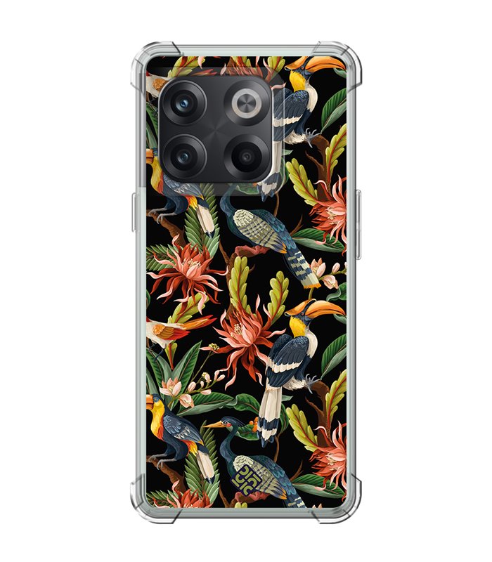 Funda Antigolpe [ OnePlus 10T ] Dibujo Mascotas [ Estampado Aves y Hojas y Flores Tropicales ] Esquina Reforzada 1.5