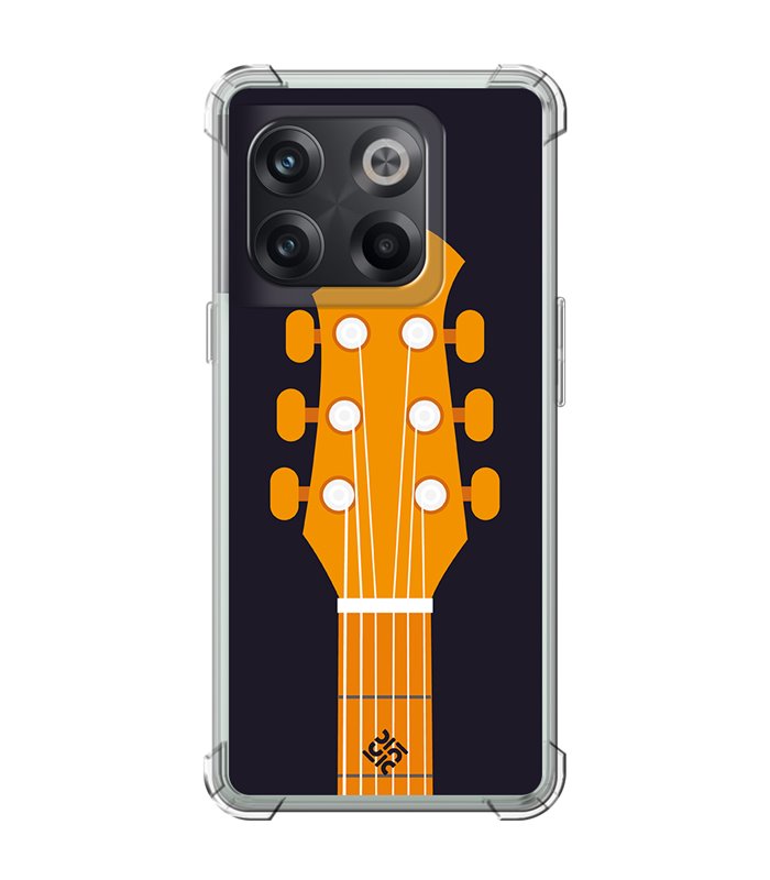 Funda Antigolpe [ OnePlus 10T ] Diseño Música [ Mástil y Pala de Guitarra ] Esquina Reforzada Silicona 1.5mm