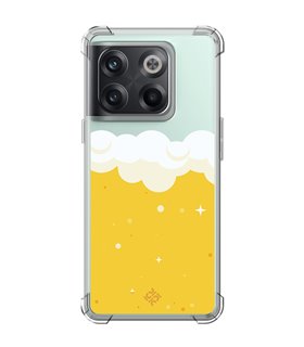 Funda Antigolpe [ OnePlus 10T ] Dibujo Auténtico [ Cerveza ] Esquina Reforzada Silicona 1.5mm Transparente