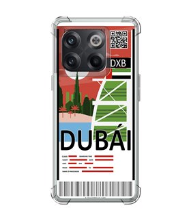 Funda Antigolpe [ OnePlus 10T ] Billete de Avión [ Dubái ] Esquina Reforzada Silicona 1.5mm Transparente