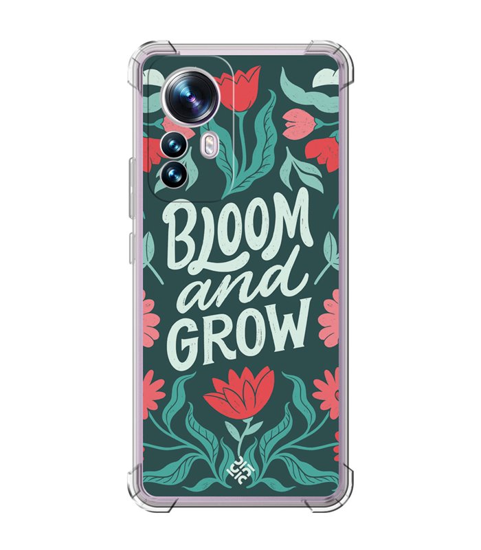 Funda Antigolpe [ Xiaomi 12T - 12T Pro ] Dibujo Frases Guays [ Flores Bloom and Grow ] Esquina Reforzada Silicona 1.5mm