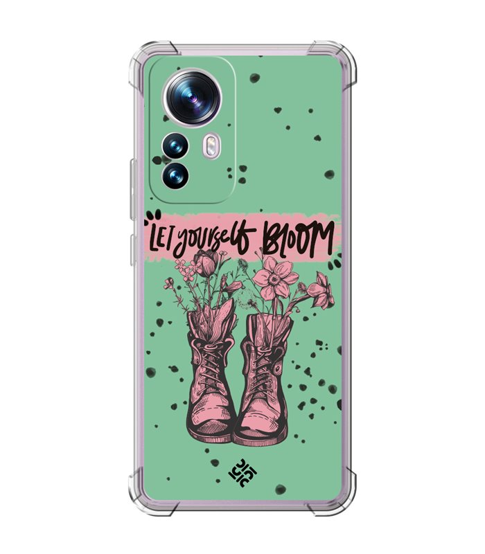 Funda Antigolpe [ Xiaomi 12T - 12T Pro ] Dibujo Frases Guays [ Botas Let Yourself Bloom ] Esquina Reforzada Silicona