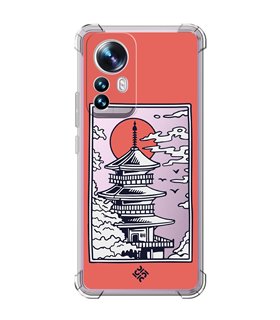 Funda Antigolpe [ Xiaomi 12T - 12T Pro ] Dibujo Japones [ Pagoda con Fondo Transparente Japonesa ] Esquina Reforzada 1.5mm