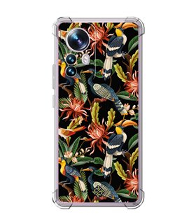 Funda Antigolpe [ Xiaomi 12T - 12T Pro ] Dibujo Mascotas [ Estampado Aves y Hojas y Flores Tropicales ] Esquina Reforzada 1.5