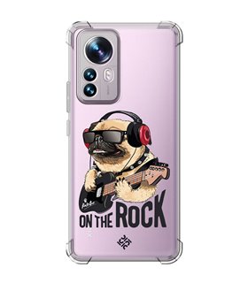 Funda Antigolpe [ Xiaomi 12T - 12T Pro ] Diseño Música [ Pug Perro con Auriculares ] Esquina Reforzada Silicona 1.5mm