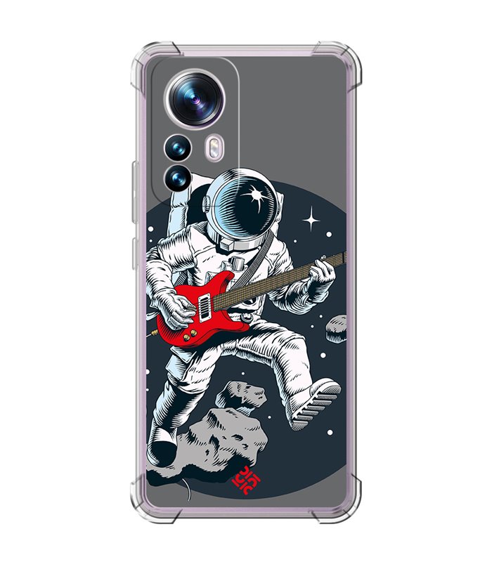 Funda Antigolpe [ Xiaomi 12T - 12T Pro ] Diseño Música [ Guitarrista Espacial ] Esquina Reforzada Silicona 1.5mm Transparente