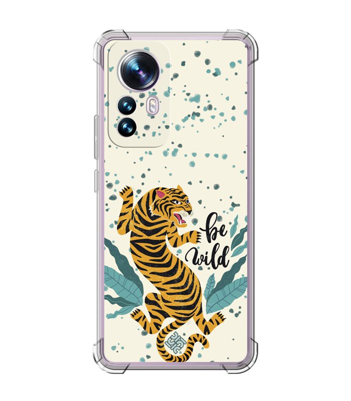 Funda Antigolpe [ Xiaomi 12T - 12T Pro ] Dibujo Tendencias [ Tigre - Be Wild ] Esquina Reforzada Silicona 1.5mm