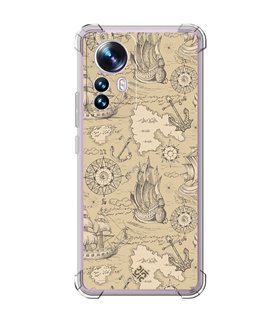 Funda Antigolpe [ Xiaomi 12T - 12T Pro ] Dibujo Auténtico [ Estampado Vintage de Viajes, Aventura ] Esquina Reforzada 1.5mm