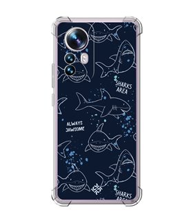 Funda Antigolpe [ Xiaomi 12T - 12T Pro ] Dibujo Auténtico [ Sharks Area ] Esquina Reforzada Silicona 1.5mm Transparente