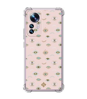 Funda Antigolpe [ Xiaomi 12T - 12T Pro ] Dibujo Auténtico [ Ojo de Hamsa Colores Pastel ] Esquina Reforzada Silicona 1.5