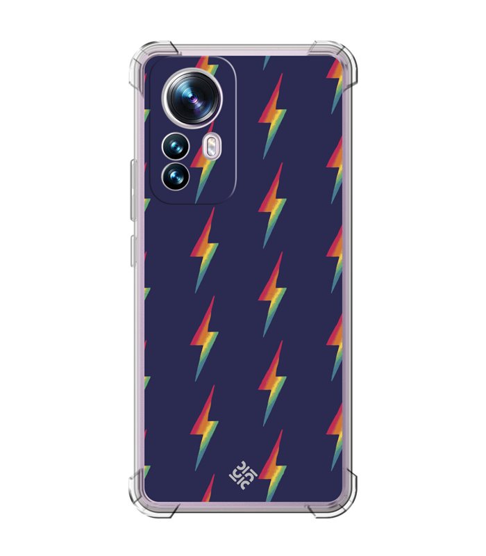 Funda Antigolpe [ Xiaomi 12T - 12T Pro ] Dibujo Auténtico [ Rayos de Colores ] Esquina Reforzada Silicona 1.5mm Transparente