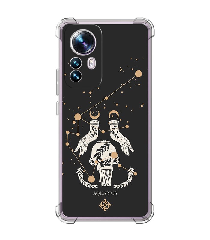 Funda Antigolpe [ Xiaomi 12T - 12T Pro ] Dibujo Zodiaco [ Signo Zodiacal - Acuario ] Esquina Reforzada Silicona 1.5mm