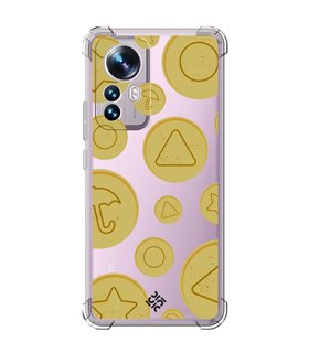 Funda Antigolpe [ Xiaomi 12T - 12T Pro ] Squid Game [Galletas Dalgona Candy] Esquina Reforzada Silicona 1.5mm Transparente