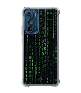 Funda Antigolpe [ Motorola Edge 30 ] Cine Fantástico [ Números Binarios Matrix ] Esquina Reforzada Silicona 1.5