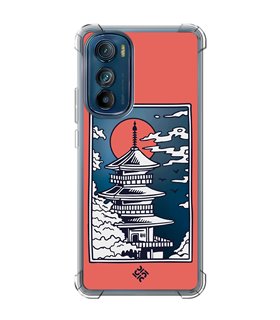 Funda Antigolpe [ Motorola Edge 30 ] Dibujo Japones [ Pagoda con Fondo Transparente Japonesa ] Esquina Reforzada 1.5mm