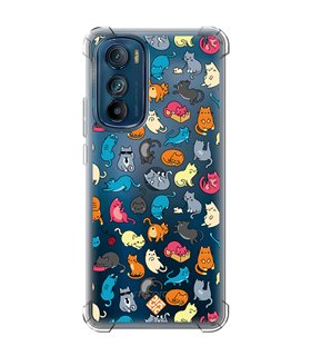 Funda Antigolpe [ Motorola Edge 30 ] Dibujo Mascotas [ Gatos de Varios Colores ] Esquina Reforzada Silicona 1.5mm