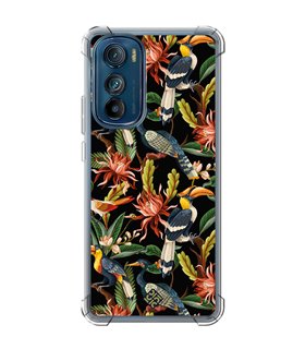 Funda Antigolpe [ Motorola Edge 30 ] Dibujo Mascotas [ Estampado Aves y Hojas y Flores Tropicales ] Esquina Reforzada 1.5
